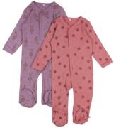 Pippi Baby Onesie - PyjamasdrÃ¤kt - 2-pack - Dusty Rose