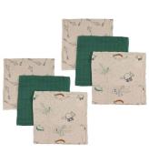 Pippi Baby Muslinfiltar - 6-pack - 65x65 cm - Deep Lichen Green