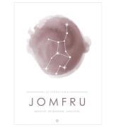 Citatplakat Affisch - A3 - Constellation - Jungfrun - Rosa