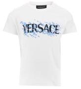 Versace T-shirt - Vit m. BlÃ¥/Svart
