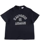 Emporio Armani T-shirt - MarinblÃ¥ m. Vit