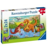 Ravensburger Pussel - 2x24 Delar - Dinosaurs at Play