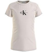 Calvin Klein T-shirt - Micro Monogram - Whitecap GrÃ¥