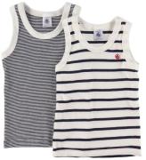 Petit Bateau Linnen - 2-pack - Vit/MarinblÃ¥randig