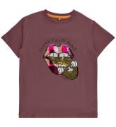 The New T-shirt - TnHiba - Rose Brown m. Mun/Paljetter