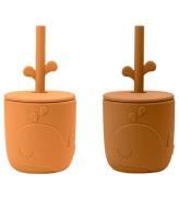 Done By Deer Mugg m. SugrÃ¶r - 2-pack - Peekaboo - Mustard