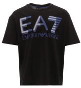 EA7 T-shirt - Svart/BlÃ¥ m. Logo