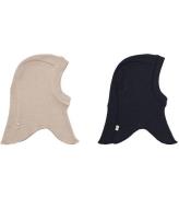 Wheat Balaclavas - 2-pack - Ull - Felix - Beige/MarinblÃ¥