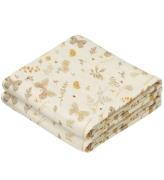 Cam Cam Muslinfiltar - 70x70 cm - 2-pack - Beige m. Blad/FjÃ¤ril