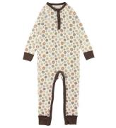 Katvig Onesie - Ull - Vit m. Smiley