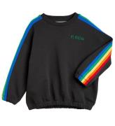 Mini Rodini Sweatshirt - Rainbow Stripe - Svart