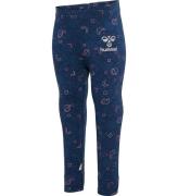 Hummel Leggings - hmlFia - Sargasso Sea m. Silverglitter