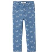 Name It Leggings - Noos - NmfSalli - Medium+ Blue Denim/Sommerfu