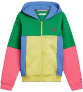 Tommy Hilfiger Cardigan - U Colorblock Monogram - GrÃ¶n/Gul/Rosa/