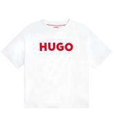 HUGO T-shirt - Vit m. RÃ¶d