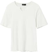 LMTD T-shirt - Rib - NlfDidaope Short Topp - White Alyssum