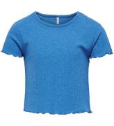 Kids Only T-shirt - KogNella - Rib - Noos - Franska Blue