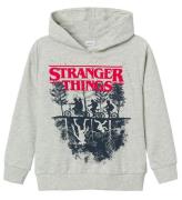 Name It Hoodie - NkmFinny Stranger Things - Light Grey Melan