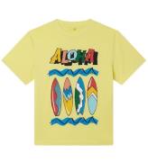 Stella McCartney Kids T-shirt - Gul m. SurfbrÃ¤dor