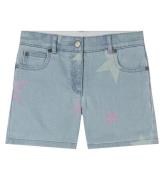 Stella McCartney Kids Jeansshorts - Celeste m. StjÃ¤rnor