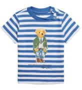 Polo Ralph Lauren T-shirt - Vit/BlÃ¥randig m. Gosedjur