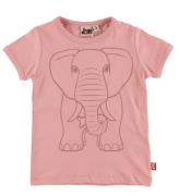 DYR T-shirt - DjurskÃ¶ld - Soft Rose Kontur elefant