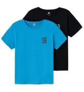 Name It T-shirt - NkmHerra - 2-pack - Svenska Blue/Black