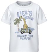 Name It T-shirt - NmmVux - Bright White/Life Glass A Beach