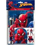 Spider-Man Skrivset m. Multicolor Penna