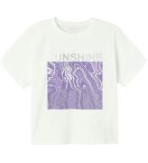 Name It T-shirt - Beskuren - NkfJavase - Bright White/Purple Ber