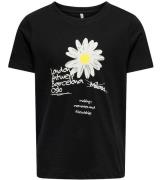 Kids Only T-shirt - KogEmma - Black/Daisey m. Glitter