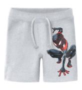 Name It Sweatshorts - NmmMu Spider-Man - Light Grey Melange