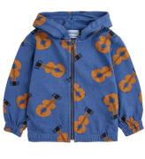 Bobo Choses Sweatcardigan - MarinblÃ¥ Blue m. Gitarrer