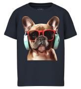 Name It T-shirt - NmmVoto - Dark Sapphire/Hund med solglasögon