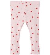 Name It Leggings - Rib - NbfDabua - Parfait Pink m. Jordgubbar