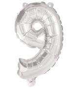 Decorata Party Folieballong - 95 cm - No 9 - Silver