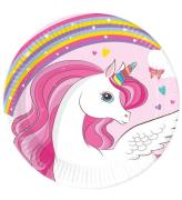 Decorata Party Kartongtallrikar - 8-pack - 19,5 cm - Unicorn Rai