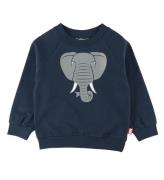 DJUR Sweatshirt - DJURBelg - MarinblÃ¥ m. Elefant