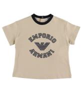 Emporio Armani T-shirt - Oxford Tan m. Svart/GrÃ¥