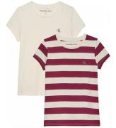 Calvin Klein T-shirt - 2-pack - Stripe Slim - Bright White/Rik C