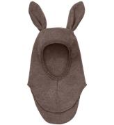 Huttelihut Balaclava - Ullfleece - Enkel - Brown Melange m. Ã?ra