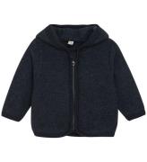 Huttelihut Cardigan - Ullfleece - MarinblÃ¥ m. Ã?ron