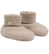 Huttelihut Tofflor - Ullfleece - Dubbel - Camel Melange