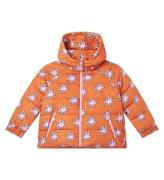 Stella McCartney Kids Vadderad jacka - Orange/Rosa m. StjÃ¤rnor