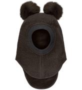 Huttelihut Balaclava - Ull - Dubbel - Dark Brown Melange m. Qua