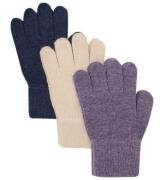 Minymo Handskar - Ull - 3-pack - Purple Sage