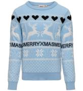 Kids Only Tröja - Stickad - KogMerry Xmas - Cashmere Blue/Merry