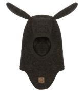 Mikk-Line Balaclava m. Ã?ron - Ull - Enkel - Dark Brown Melange