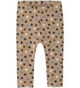 Name It Leggings - Rib - NbmRicco - Weathered Teak m. StjÃ¤rnor