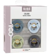 BIBS Colour Nappar - Stl. 2 - 4-pack - Rund - Baby Blue Mix